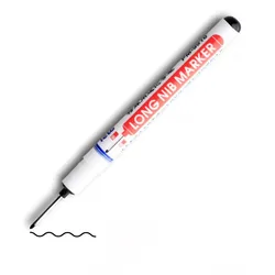 Multi - Purpose Deep Hole Marker Pens with Extended Tip for Bathroom and Woodworking - Available in Red, Black, Blue, and White Ink (Black - 1 Pcs 20mm)