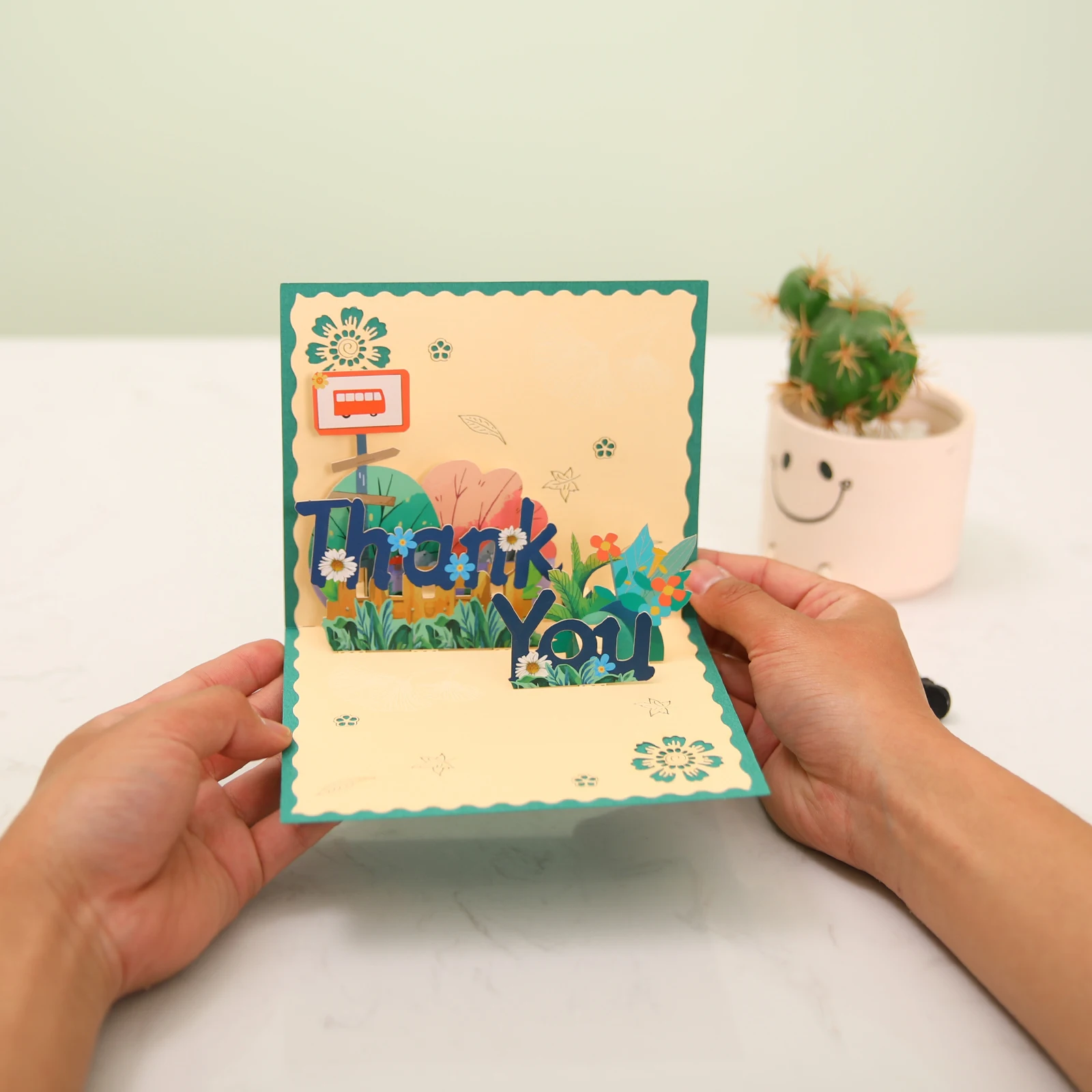 3D Thank You Card Pop-up with Envelope for Small Business Kids Wedding Baby Shower Mothers Day Fathers Day Greeting Cards
