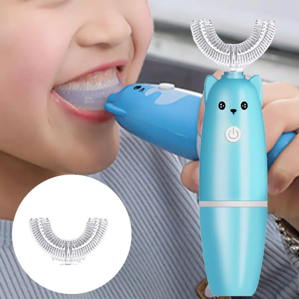 Baby Electric Toothbrush Lovely Shape Deep Clean Automatic Toothbrush Food Grade Material Baby Cartoon Modeling