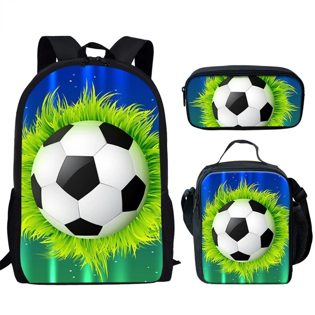Mochila preescolar con diseño de fútbol, ​​12,5 pulgadas, mochilas