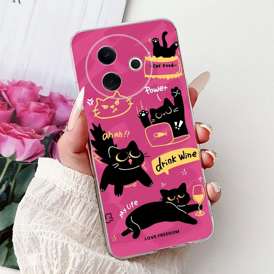 Elegant Butterfly Cat Printed Soft Silicone TPU Phone Case