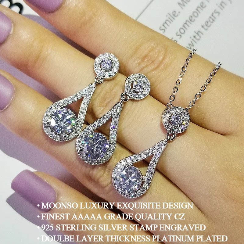 Jewelry Set Silver Jewelry Silver Jewelry Set 2pcs Pack Multicolor silver color bride Necklace for women Wedding Bridal