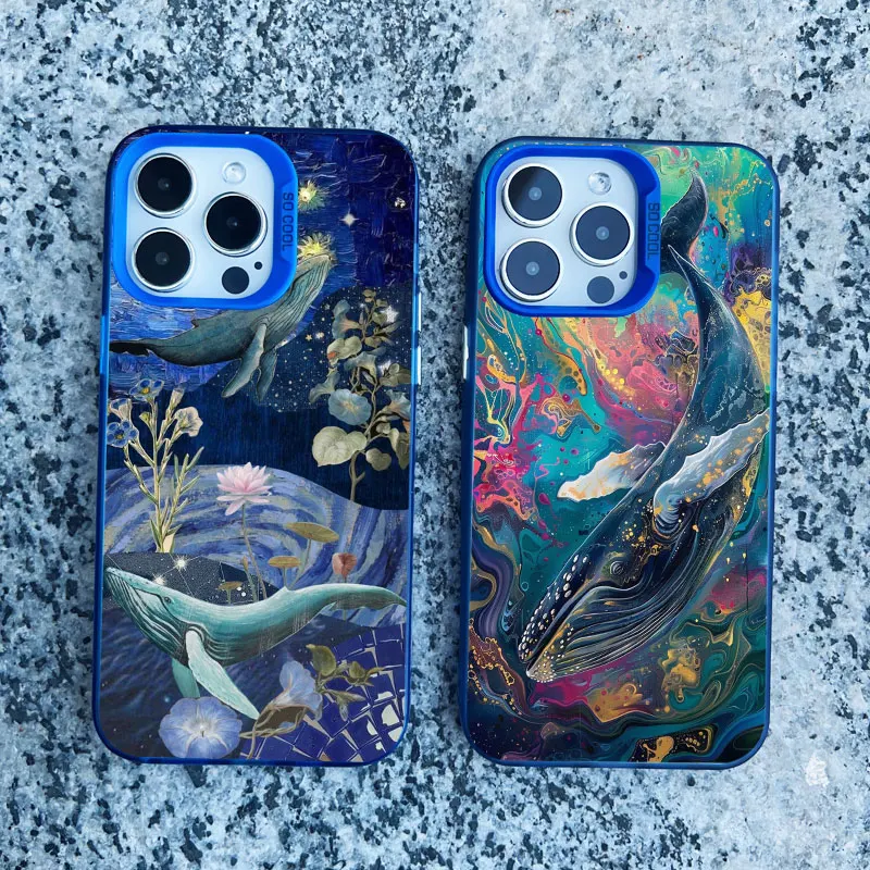 Space Ocean Whale Shark Shockproof Laser Phone Case Cover