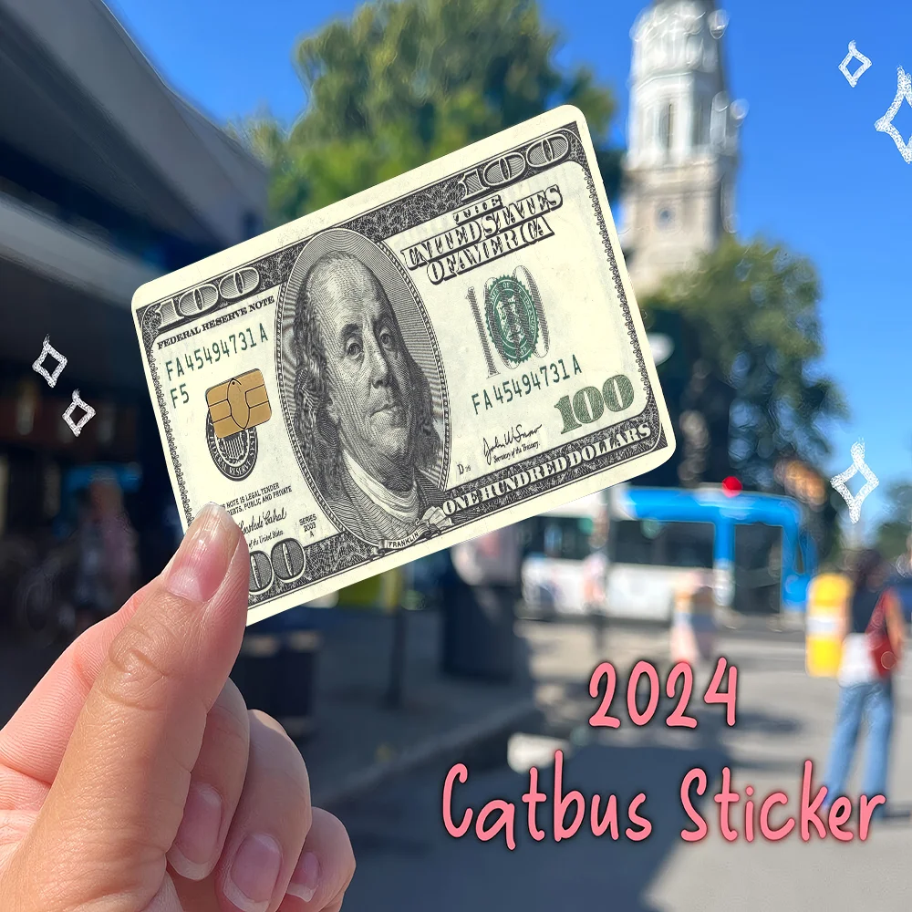 Dollars Money Credit Card Skin Stickers No Adhesive Residue Water Proof VISA Credit Card Subway Access