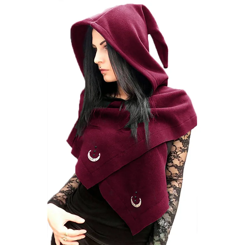 Medieval Hooded Cloak/Cape (Blue,Green,Black,Red,Brown) - 5003