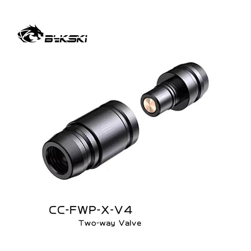 Bykski-dupla Face Water Stop Valve Corte Rápido Tubo Rígido Cooling Fitting Preto Prata Cc-fwp-x-v4 Boutique - Imagem 2