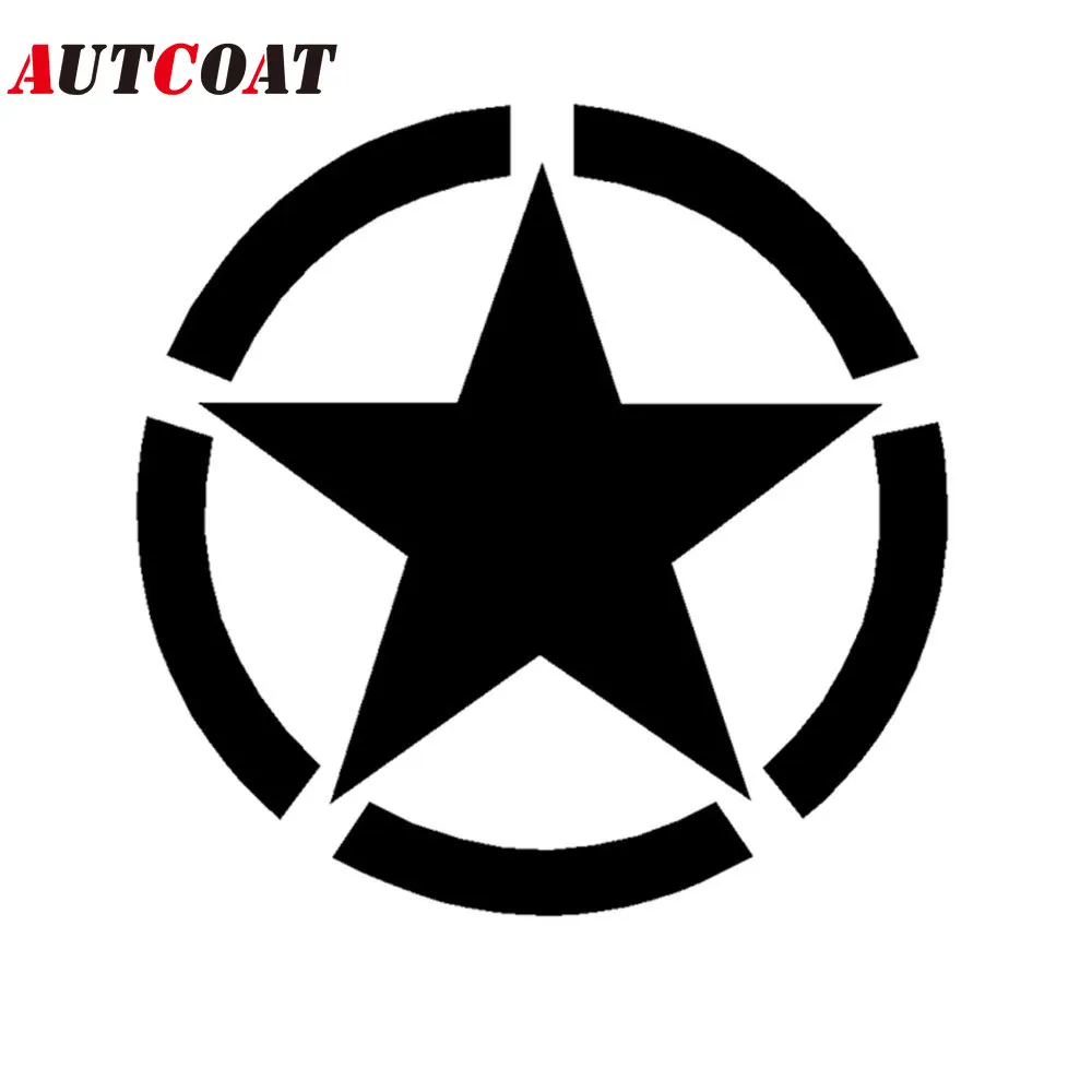 

AUTCOAT 1/2Pcs Stars Vinyl Car Decal USA Army, White Black Die Cut Decal Bumper Sticker for Windows, Cars, Trucks, Laptops, Etc.