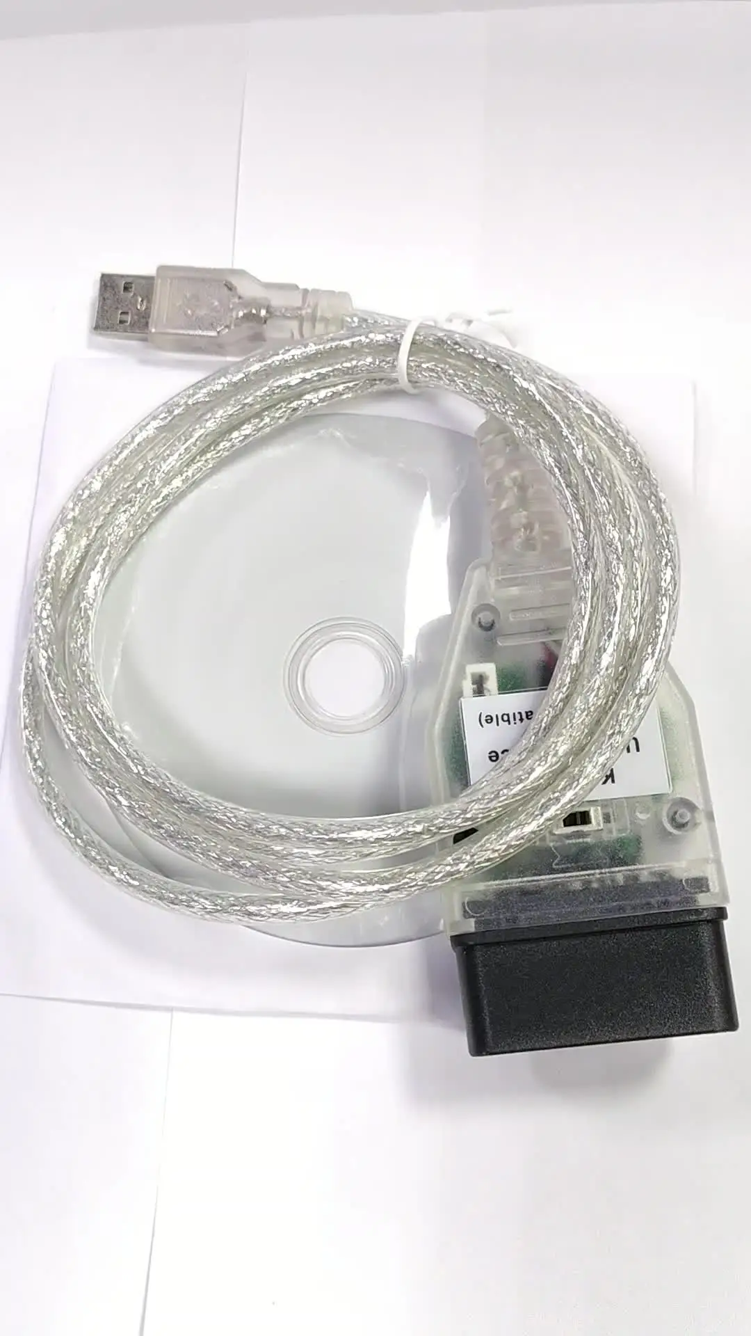 OBD2 kabel, K D CAN met knop, USB, geschikt voor BMW en Mini
