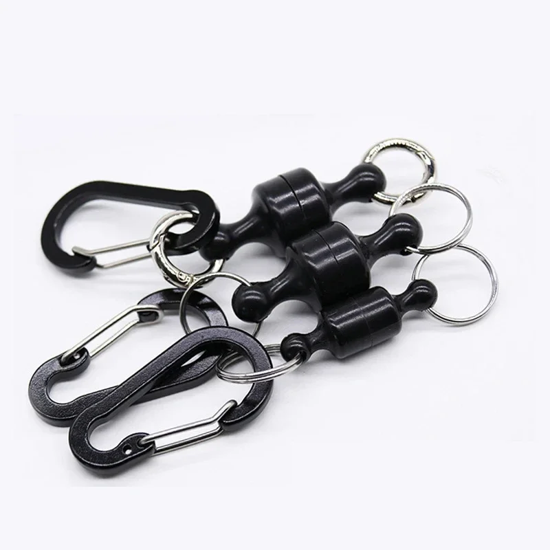 Portable Steel Fishing MRC Strong Magnetic Quick Release Clips Net Holder with Fishing Coil Lanyard Aluminum Carabiner 105x20mm fishing accessories fishing tackle fishing tools fishing tool