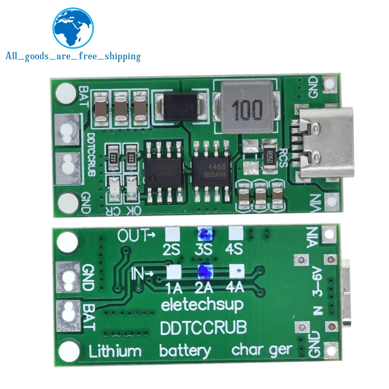 Multi-Cell 2S 3S 4S Type-C To 8.4V 12.6V 16.8V Step-Up Boost LiPo ...