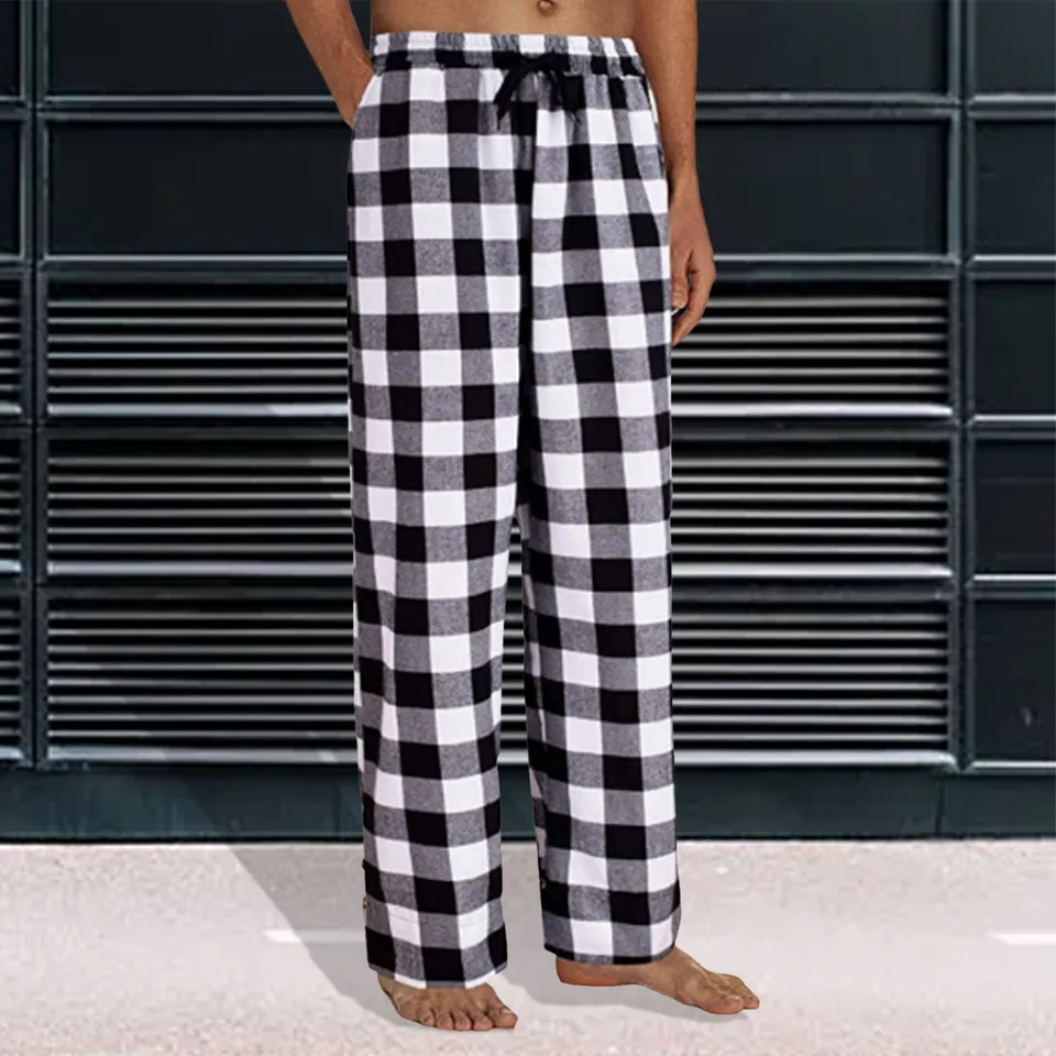 Men's Comfortable Plaid Sweatpants and Pajama Joggers