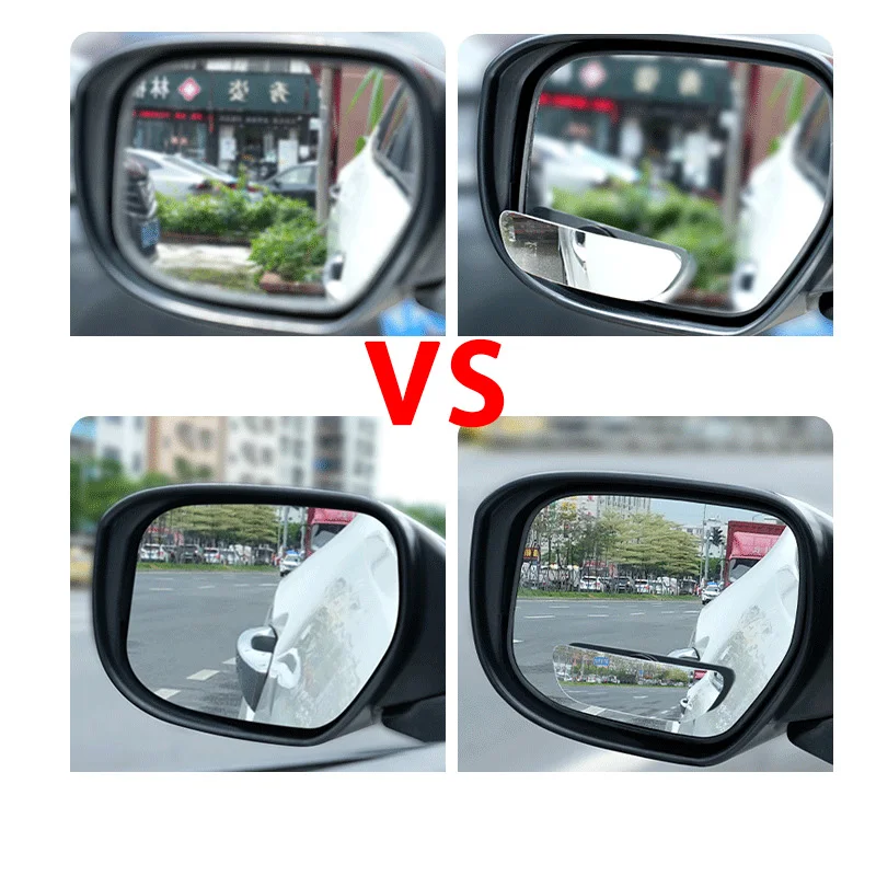 Car Mirror 2PCS 360 Degree Adjustable Angle HD Glass Blind Spot Mirrors Car Rearview Mirrors Frameless Wide-angle Rearview Auxiliary Mirror