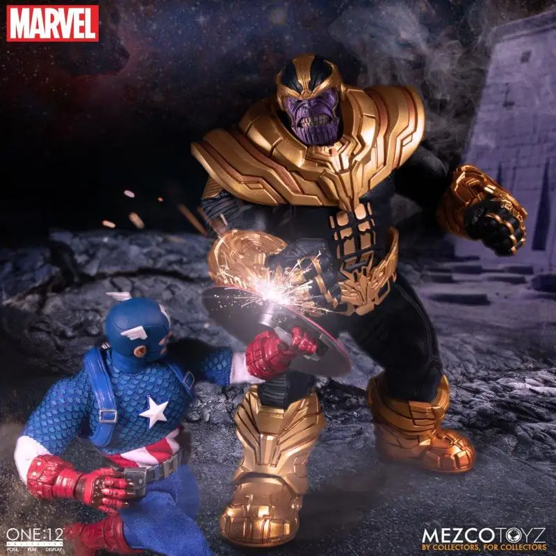 In Stock Original Mezco ONE:12 Marvel 8inch Thanos Anime Action