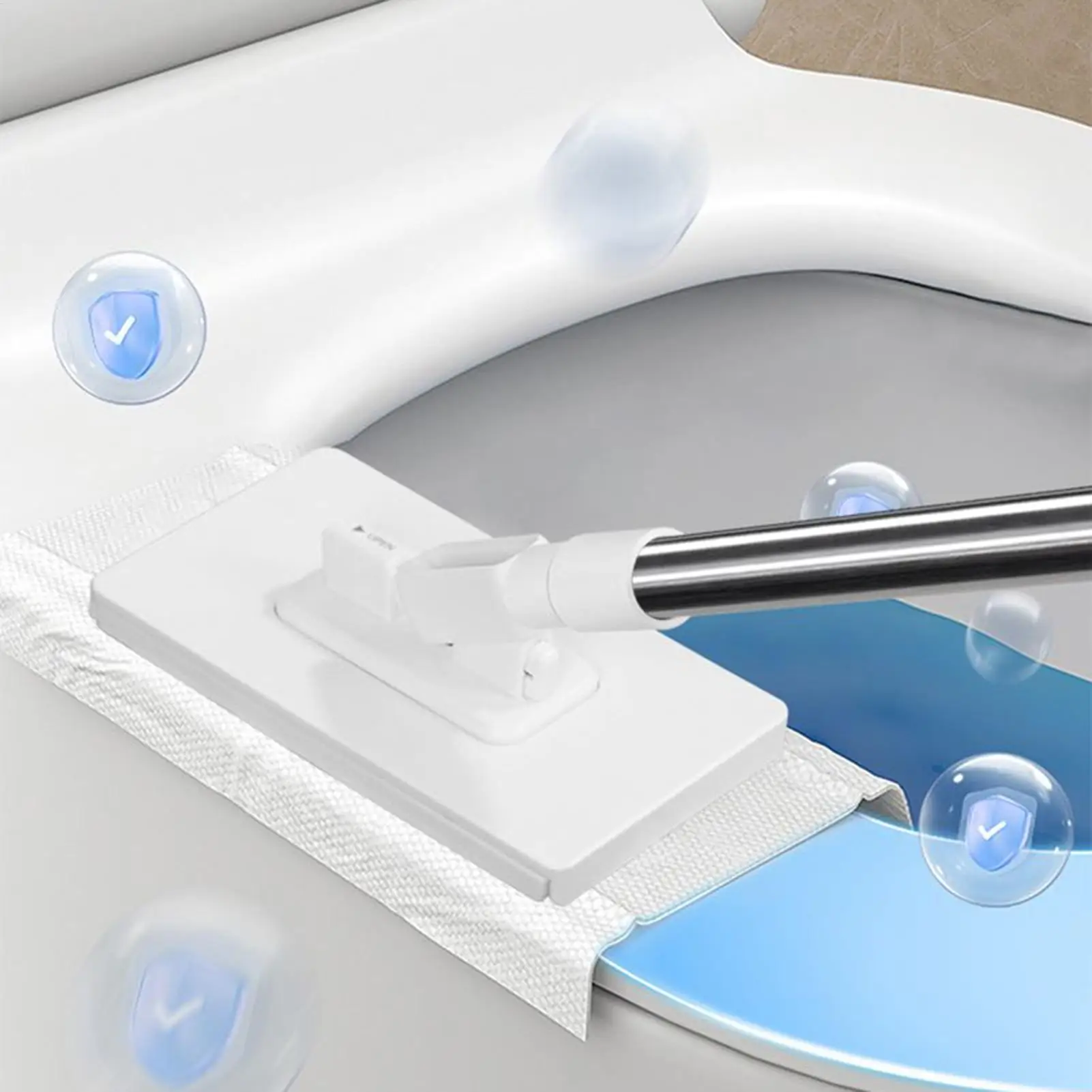 Hands-Free Cleaning Mop For Window Floor Dust Remover Automatic Face Towel Mop With 4 Reusable Cloths Household Cleaner Supplies_voghion.com