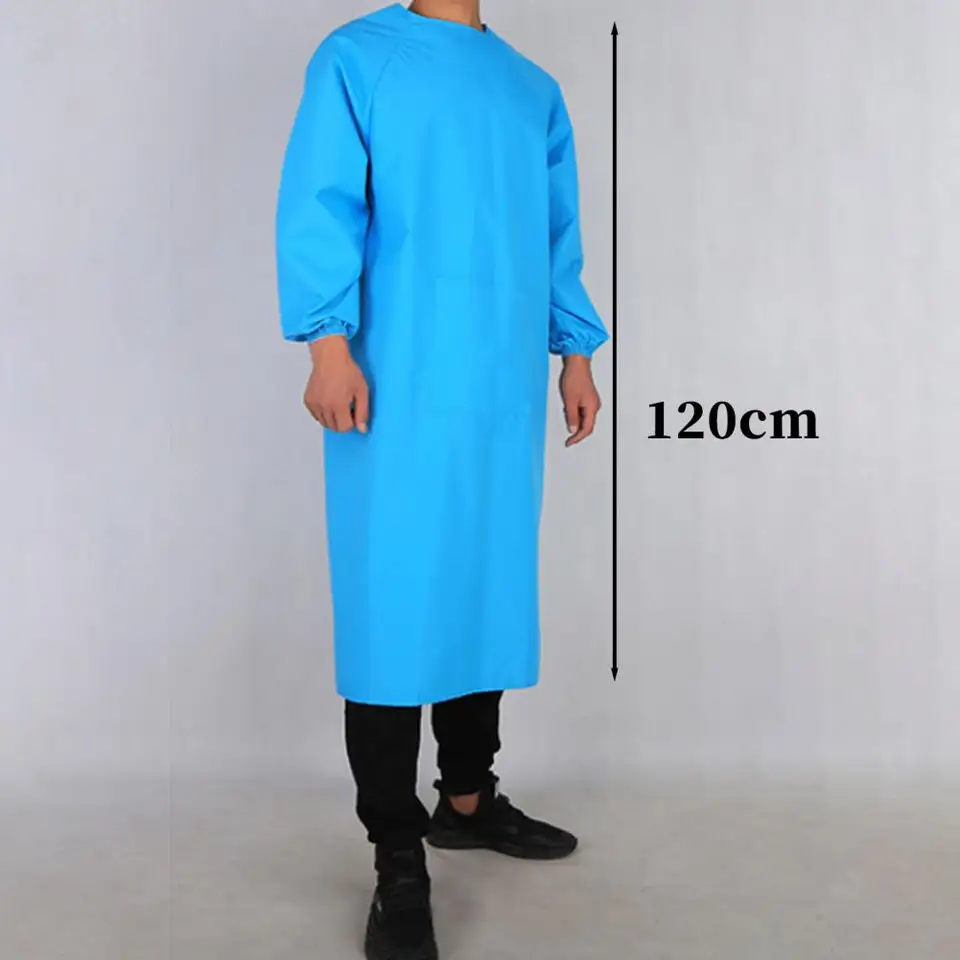 Grembiule Lungo Impermeabile Uomo Donna - In PVC Con Maniche Lunghe E Tasca - Foto 5