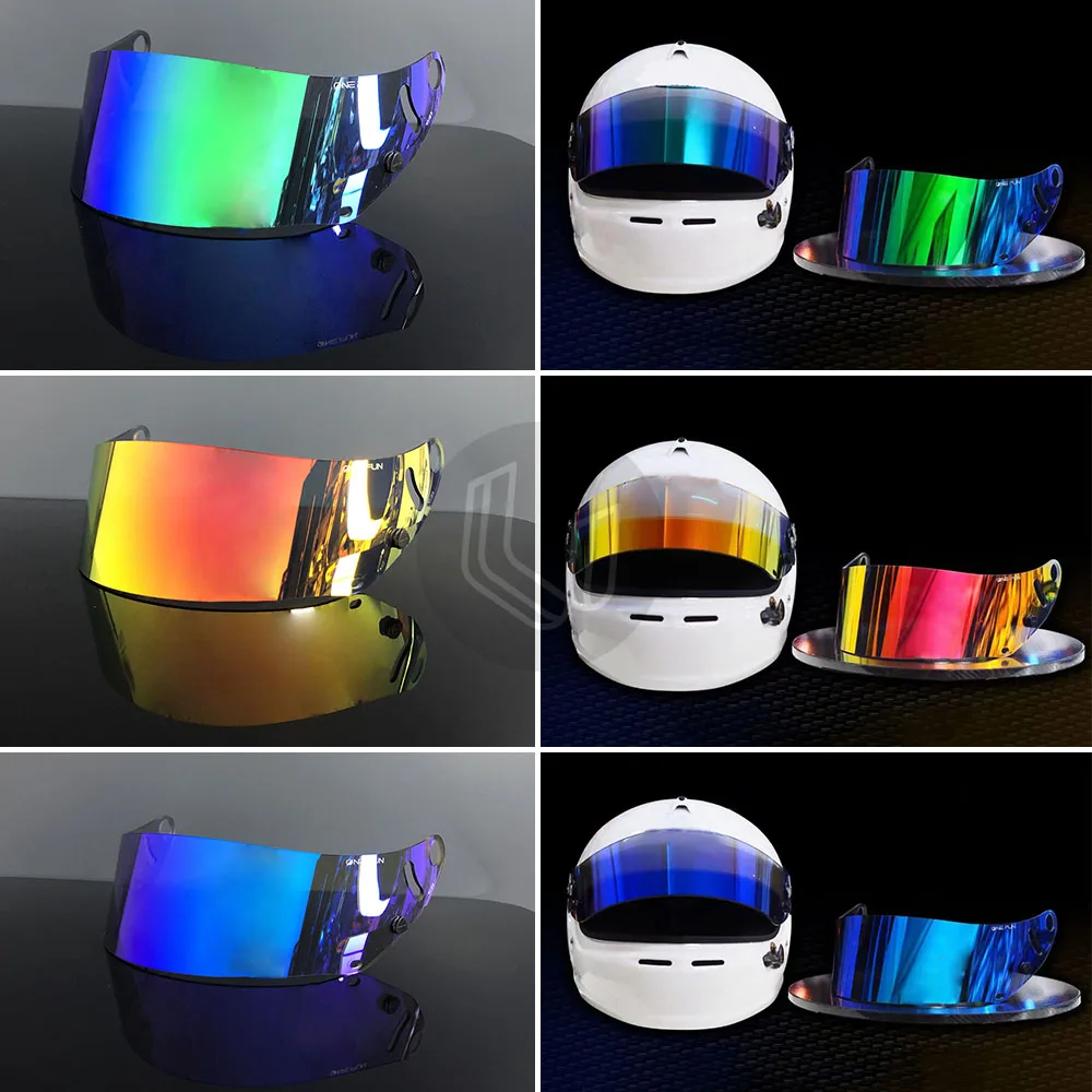 Visiera Per Casco Sk6 Gp6 Per Arai Gp-6 Gp-6S Gp-6Rc Sk-6 Peo Sk6 Visiera Per Casco Moto Occhiali Placcatura Lente Di Ricambio Rosso Argento