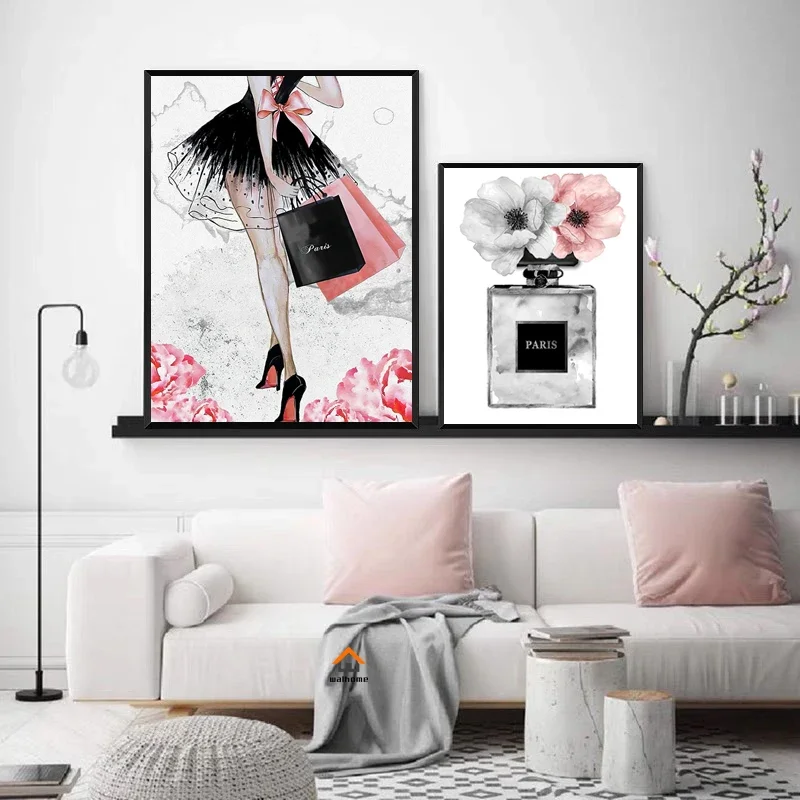 Stampa su tela moderna con labbra nere, per soggiorno femminile, camera da letto, decorazione per la casa, poster incorniciato, stile 1,20 x 30 cm x