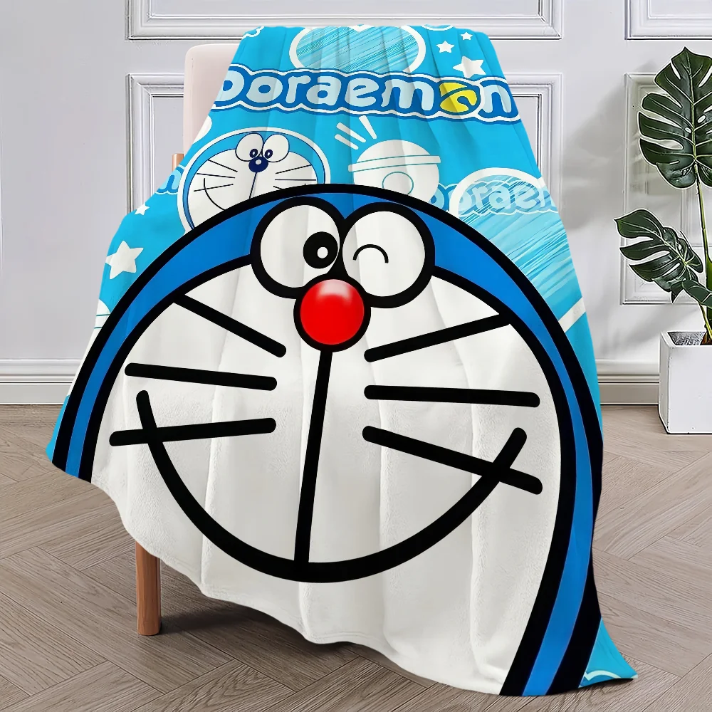 Cute Cartoon D-Doraemon Cat Blanket Plush Nap Sofa rug for Living Room Warm Office Bedroom Birthday Home Travel Kid Gifts 3