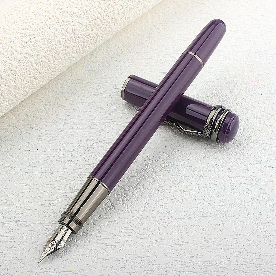 Luxury Metal  Black Metal Fountain Pen Fine Nib 0.5mm / Grey Clip Elegant Business Office Gift Pen 2