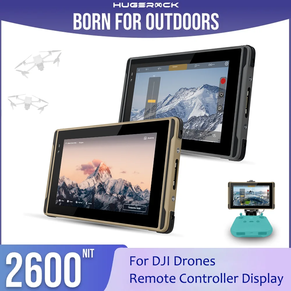 Hugerock X7 견고한 안드로이드 태블릿, DJI 드론 리모컨 모니터, 매우 밝은 2600Nit FHD 야외 방수 태블릿 PC