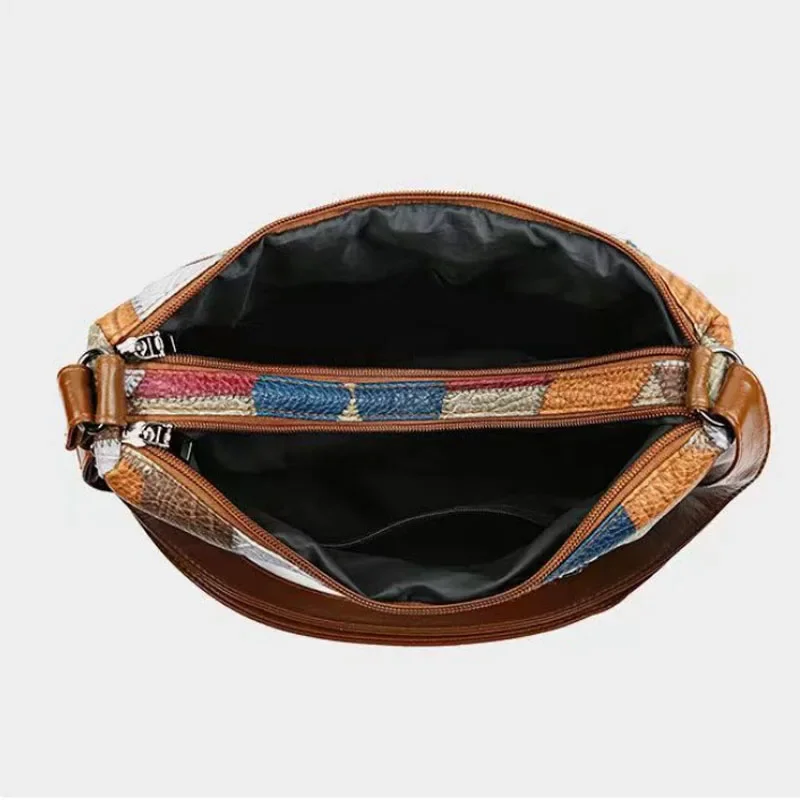 Luxury Women's Crossbody Bags Fashion Multi-pockets Women Handbags Vintage Colorful Plaid Commuting Shoulder Bag For Daily Used