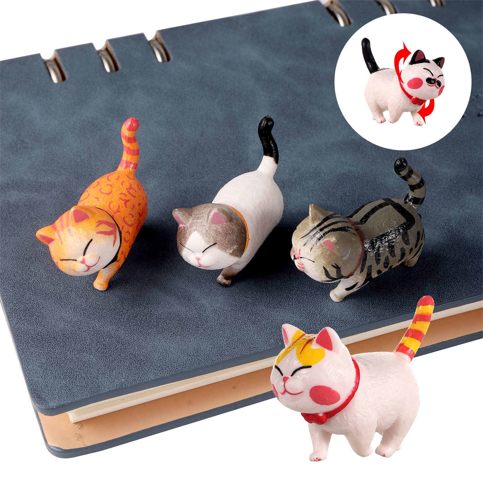 3Pcs/Kit 9Pcs/Kit Cute Mini Cat Ornaments Desktop Car Home Room Office Decoration Figures Statue Kids Student Lovely Gifts 5
