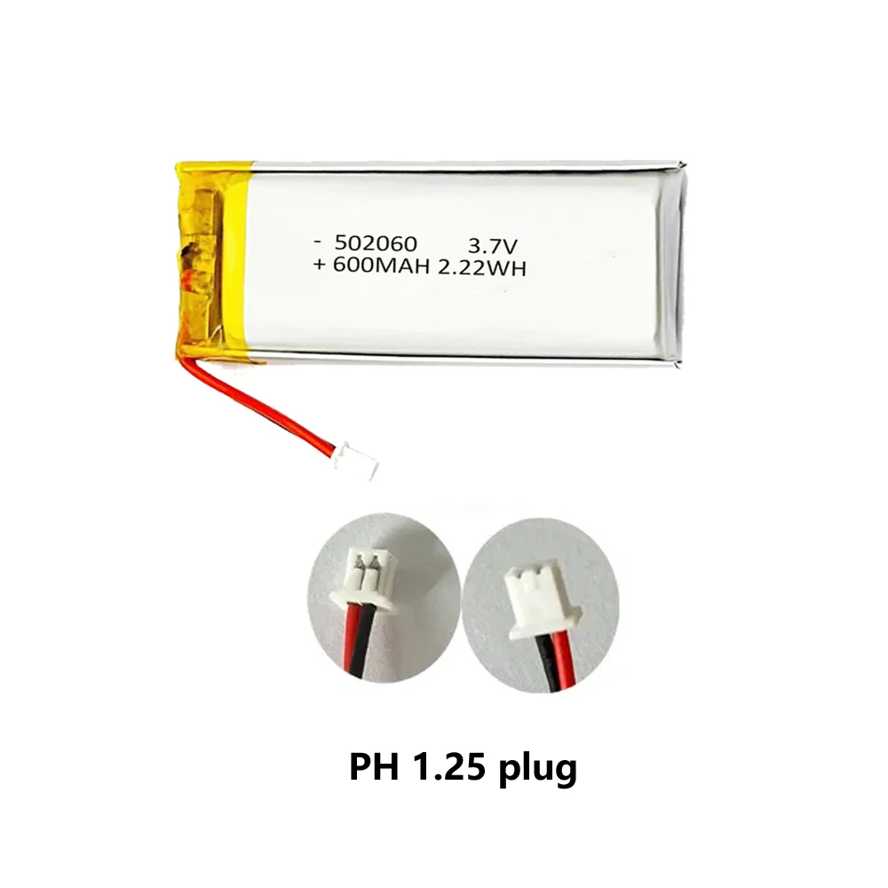 Bateria Recarregável de Lítio Polímero Lipo 3.7v 600mah 502060 522060 Bateria para Mp3 Gps Dvd Gravador Bluetooth Auricular E-book Câmera - Image 2