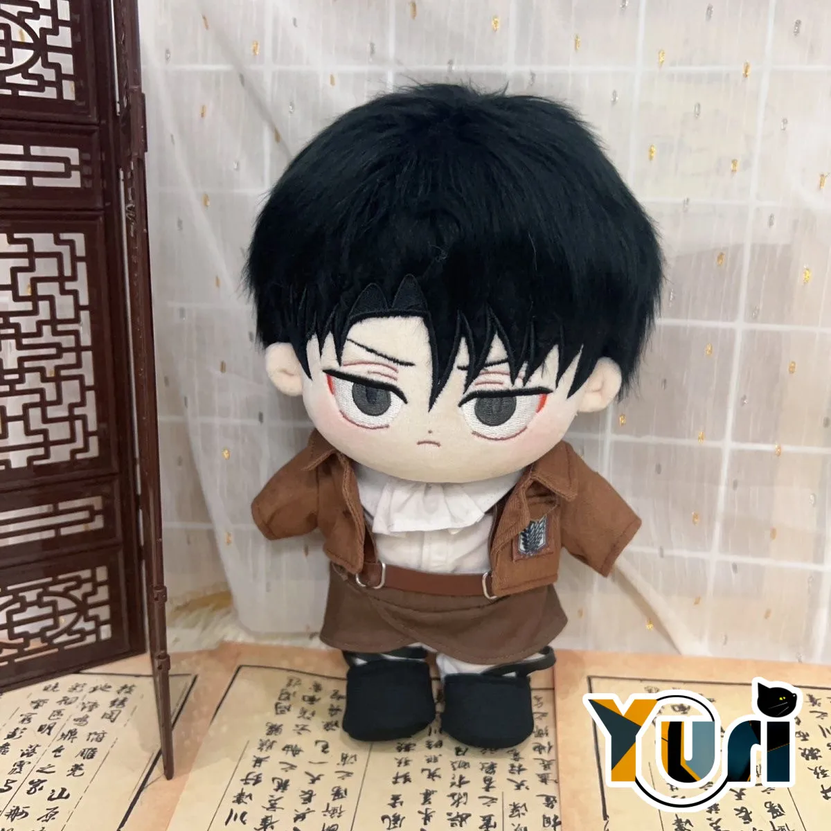 

Yuri Attack on Titan Levi·Ackerman 20cm Plush Doll Toy Change Clothes Costume Bag Accessories Anime Cute Cosplay C Sha