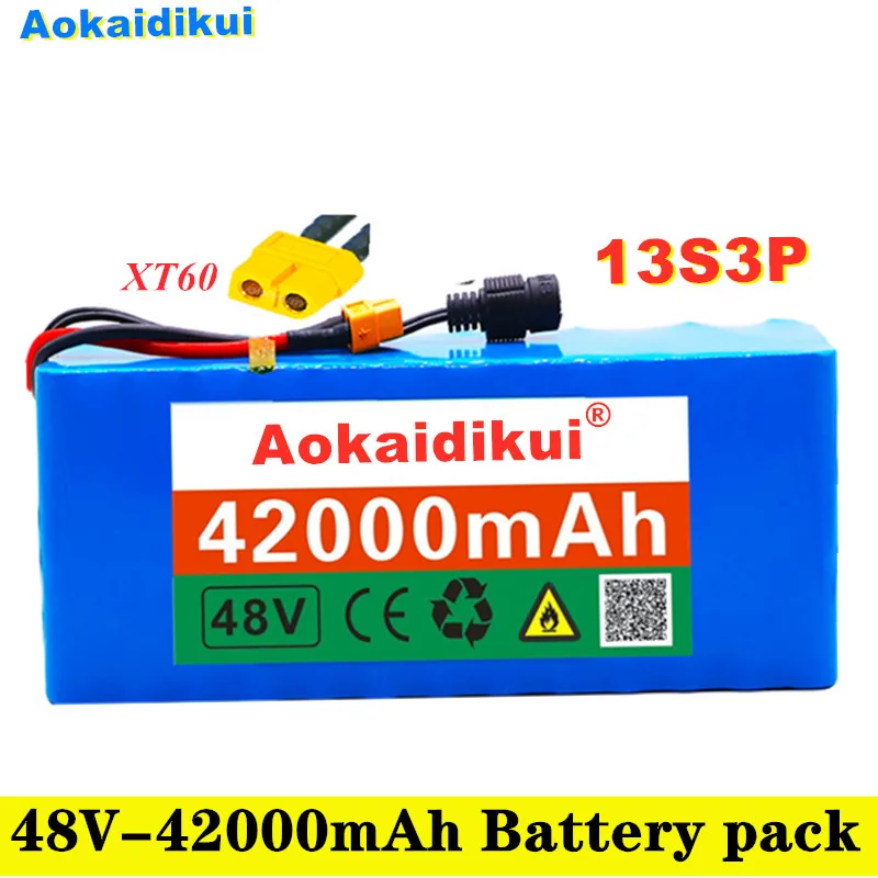 Ebike Battery 48v Lithium Ion Battery 48V 20Ah 1000W 13S3P Lithium