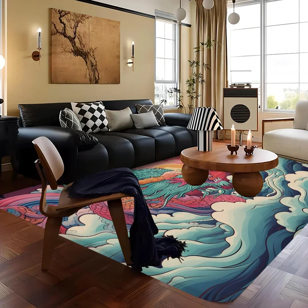 Dragon Long Rugs Kids Room Bedroom Decoration Balcony Anti-Slip Doormat Living Room Alfombra 2