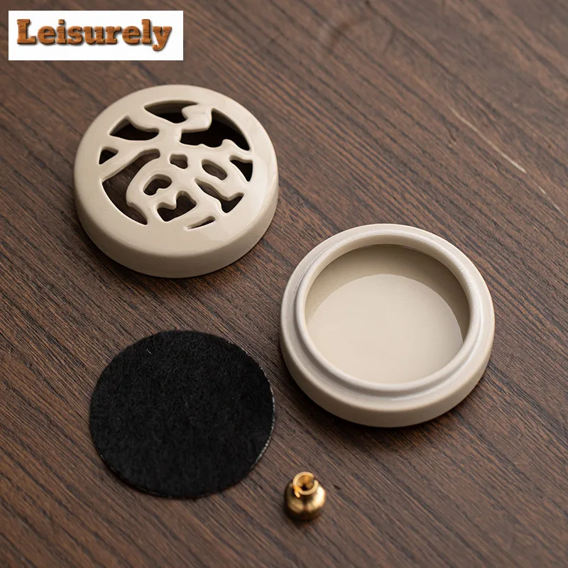 Wood Ash Circular Ceramic Plate Incense Holder Traditional Zen Garden Incense Burners Meditation Censer Yoga Supplies Ornaments