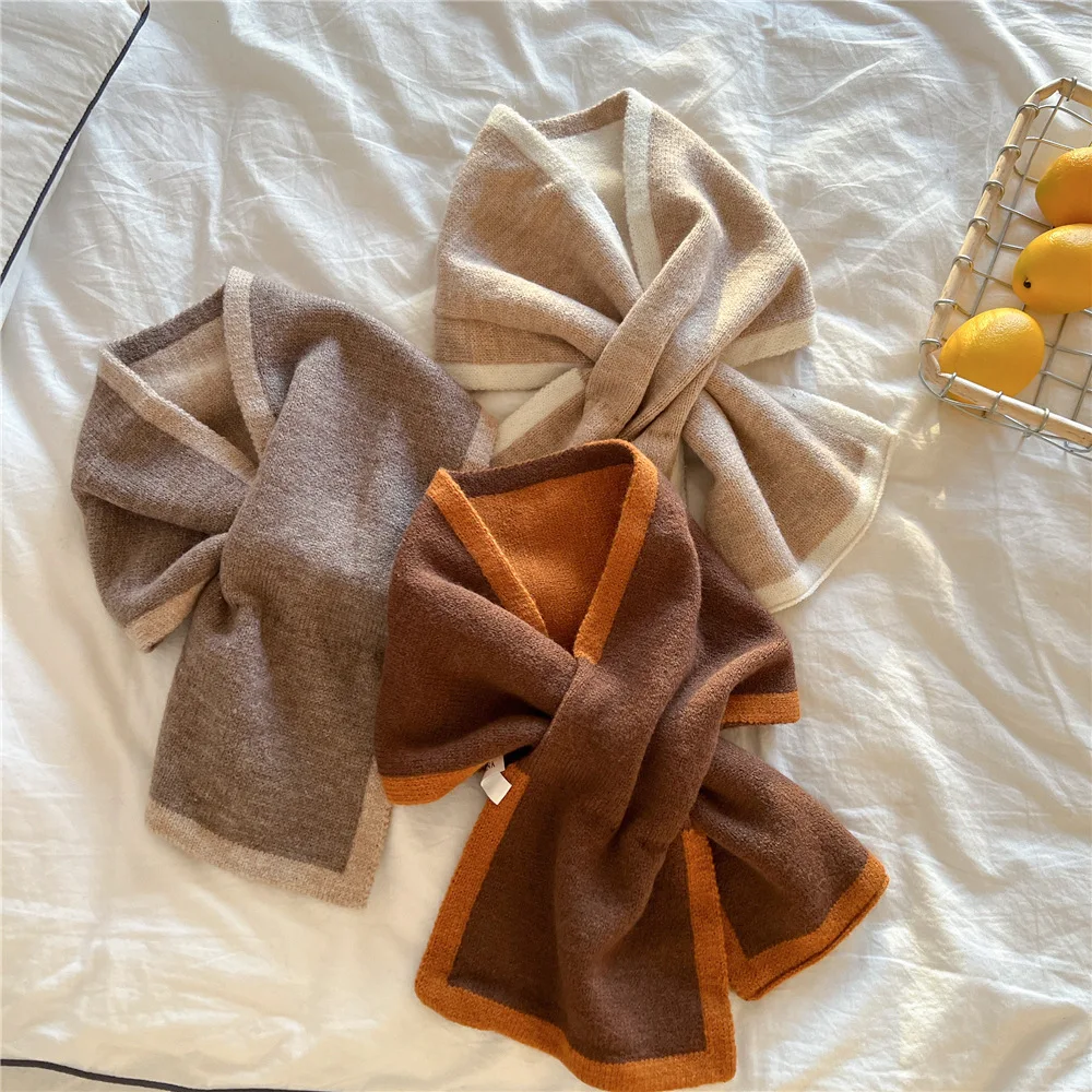 18*84cm Warm Knit Scarf Winter Neck Ring Shawl Wrap For Women Girl Kid Children