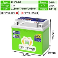 Démarreur de moto étanche avec BMS, batterie au lithium, scooter veFePO4, vélo de course, degré, 4L-BS, 5L-BS, 12V, 2Ah, 3Ah, CCA, 160A, 180A 5