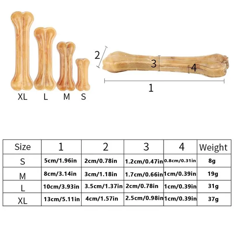 Artificial Cowhide Bone Dogs' Chewing Toys Bite Resistance Molar Teeth Clean Stick Food Treats Dogs Bones For Medium Large Dogs 6