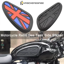 Universal RetroTank Pad Gas Tank Traction Pads Fuel Tank Grips Side Stickers Knee Grips Protector Decal For Triumph T100 T120