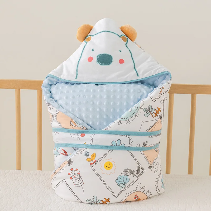 Newborn Snuggle  Cotton Soft Comfortable Breathable Baby Swaddle Blanket Kid Stroller Outdoor Windproof Warm Wrapped Quilt