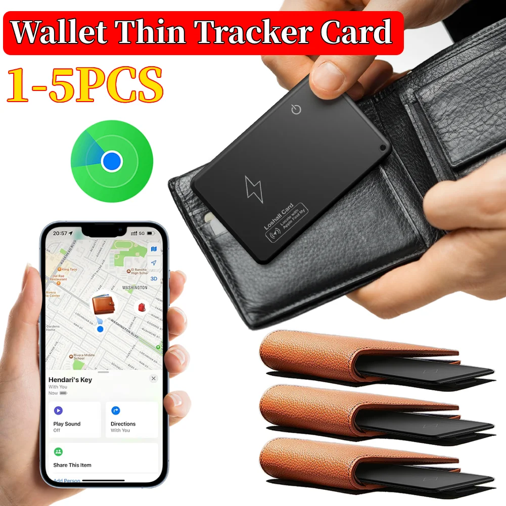 Wallet GPS Tracker Anti-loss Card Location Tracking Smart Tag For iPhone Find My Bluetooth Device Ultra-thin Card Wireless Charge IP67 gps locator anti lost tracker wallet tracker