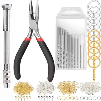 Jewelry Making Supplies Kit – Keychain Kit, Pliers, Mini Resin Drill & Findings 1
