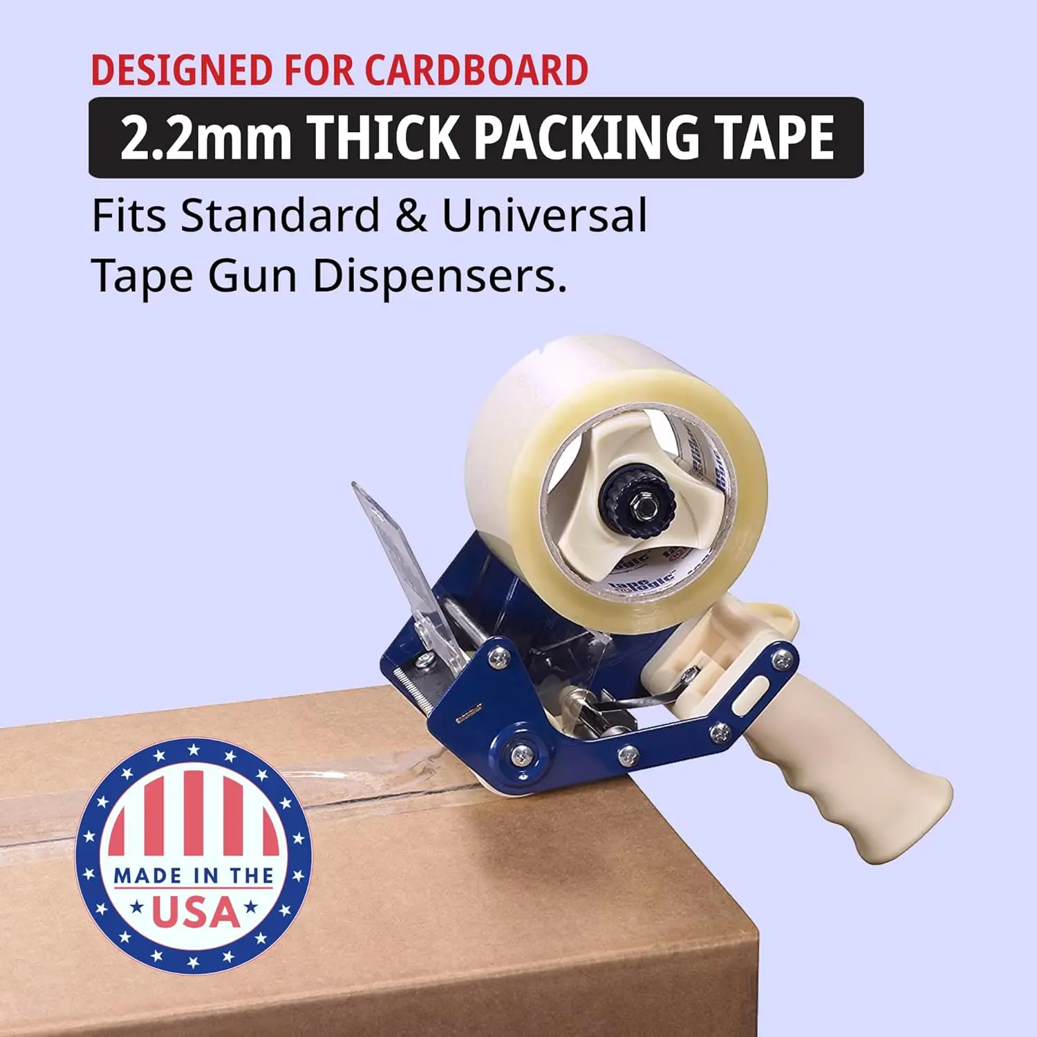 Packing Tape, Heavy Duty 2in x 55yd Clear (1-Pack) Extra Long Strong Clear Packaging Tape Roll Ideal for Warehouse, Office