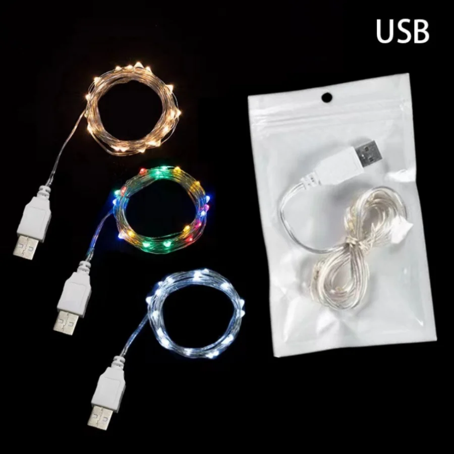 Decorative lights led string lights led fairy lights string lights USB Copper Wire String Lights LED Garland Fairy Lights Outdoor Waterproof for Christmas Wedding Party Home Decorations