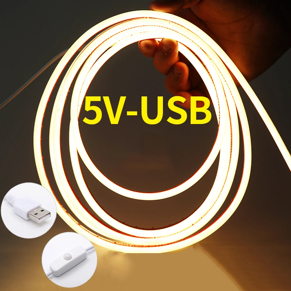 USB Led Strip Light DC5V Neon Light with ON OFF Switch Flexible Neon Sign 2835 120Leds Waterproof Neon Rope Backlight Decoration