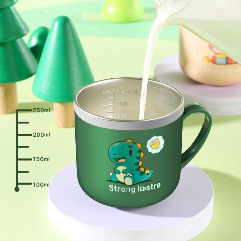 Kids Drinking Feeding Straw Cup 250ml/8.5oz 304 Stainless Steel