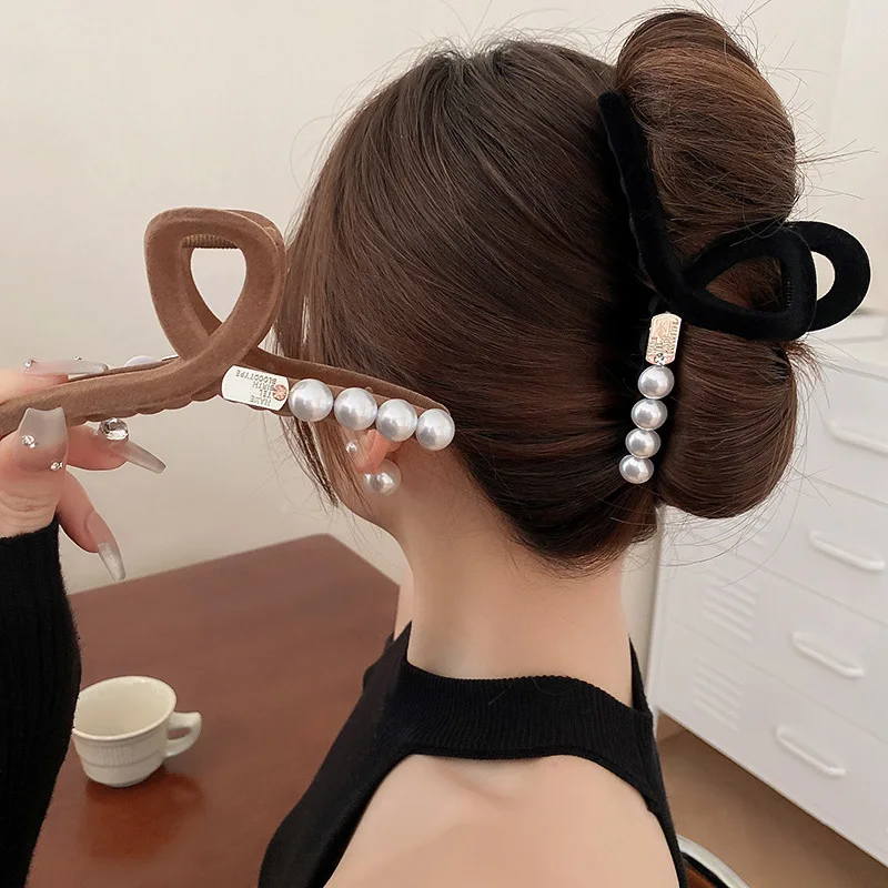 

Флок Сетка Бриллиант прямоугольный Жемчуг Шпилька для волос модный ретро Когти для волос головной убор