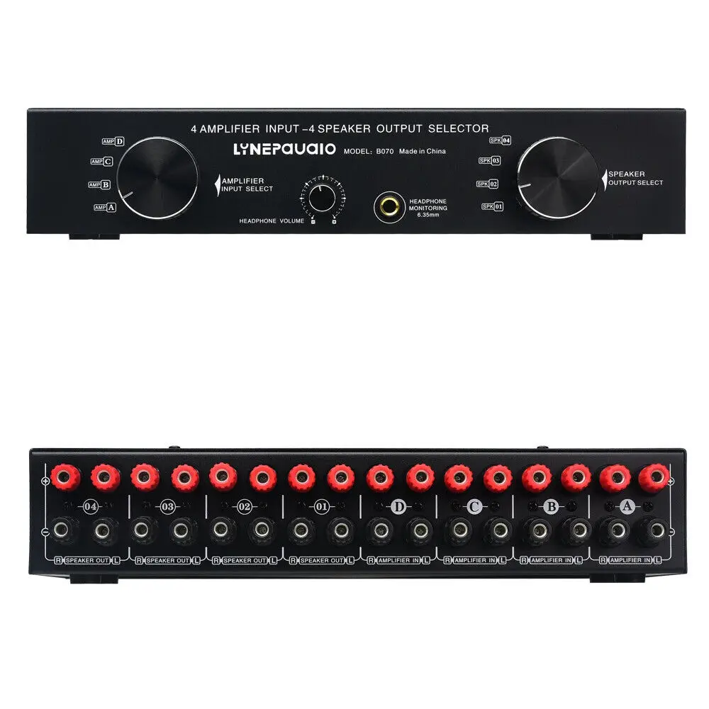 LINEPAUDIO 4 IN 4 OUT Amplificatore di potenza Selettore altoparlante Interruttore altoparlante