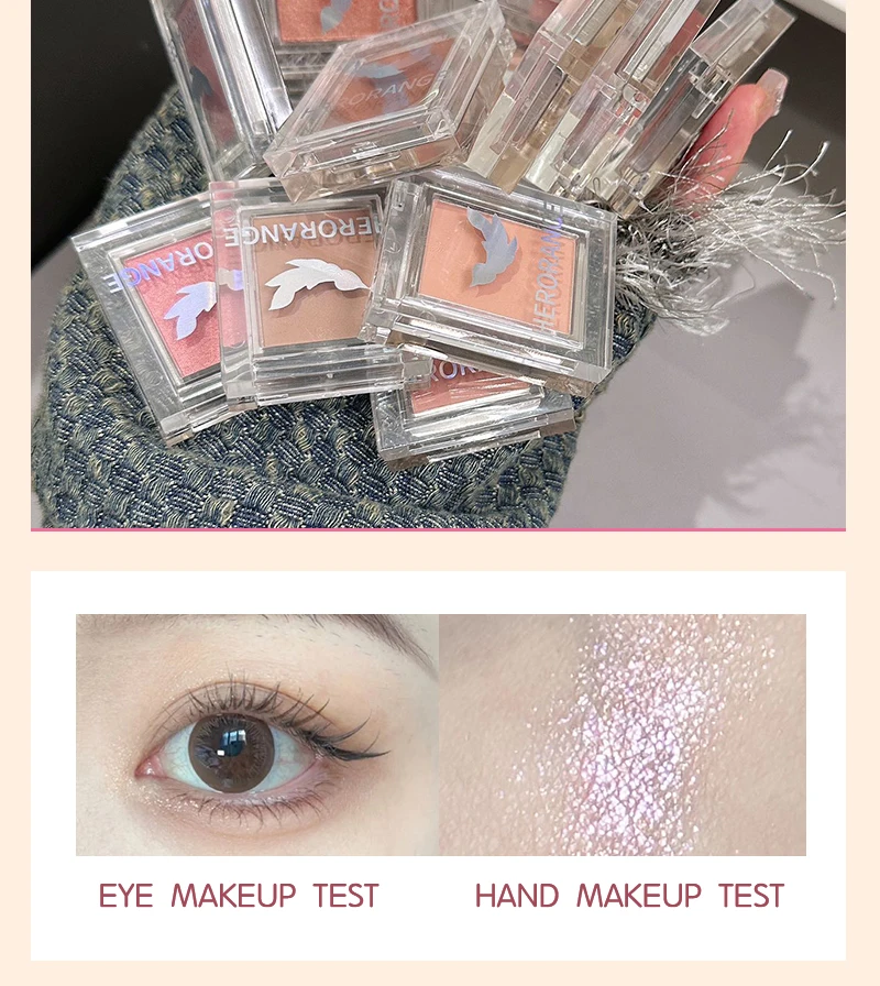 Description Picture 3 of itemMini Matte Eyeshadow Peach Pink Blush Nude Brown Face Contour Waterproof Longlasting Glitter Matte Eye Shadow Primer Base Makeup