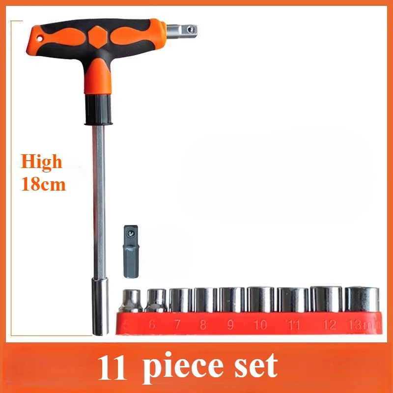Versatile T-Handle Screwdriver Set with Interchangeable Heads and Socket Kit