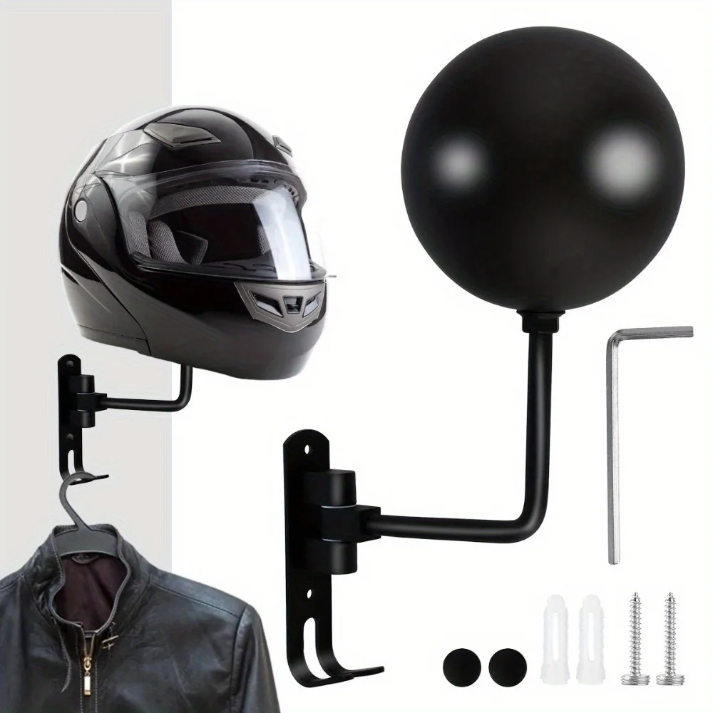 1PC Motorcycle Helmet Rack Wall Mount 180 Degree Rotation Metal Bike Helmet Holder Mount Bicycle Display Hanger Stand