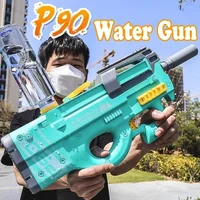 Electric Water Gun Toy Large Capacity P90 Automatic High-Tech Outdoor Summer Beach Swimming Pool Shooting Water Toy for Kids 1