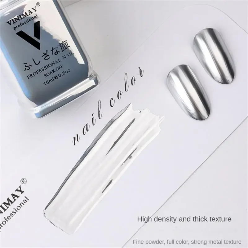 Metal Mirror Glue Silver Gel Nail Polish Art Color Drawing Line Flower Manicure Accessories Nail Art DIY Shop Nail Charms 3