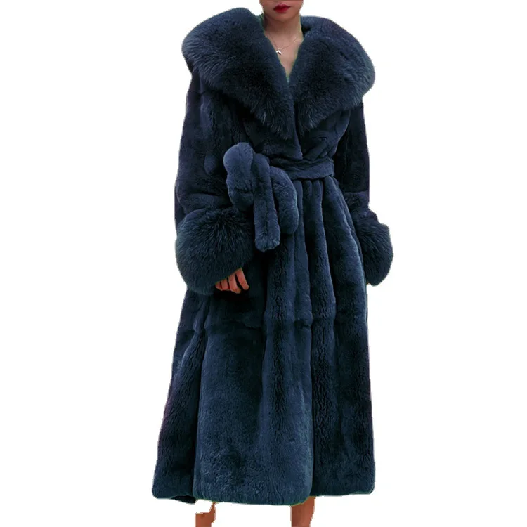 Winter Women Long Faux Fur Coat Thick Warm Mink Fur Jacket Feather Coats Oversized Outerwear Fur Collar Luxury Women's Clothing 5